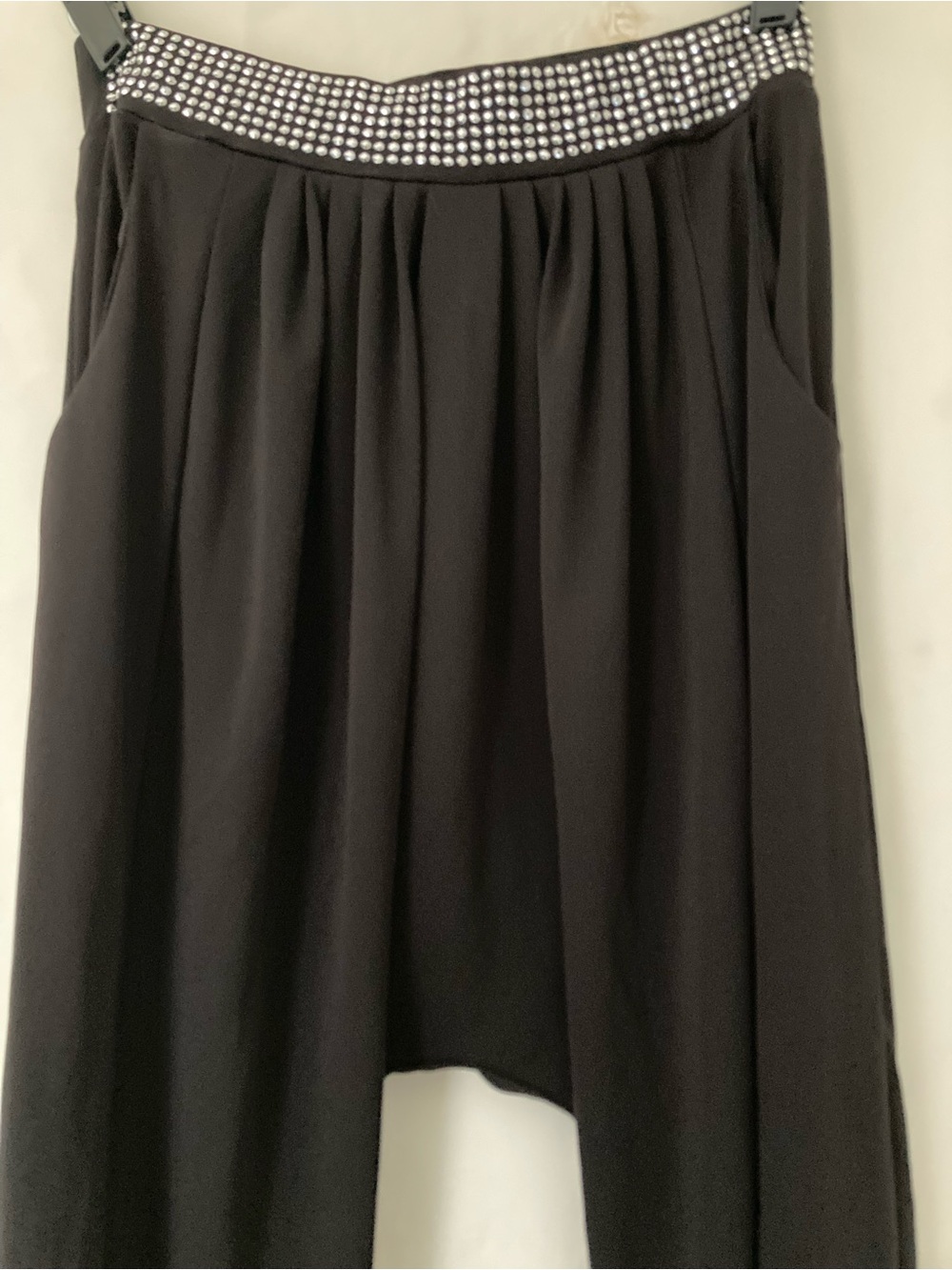 Hangar-29 Black Rhinestone Waist Harem Jogger Pants Size Small Y2K